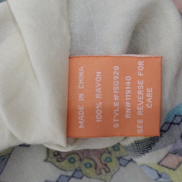 Peachpuff USA Bohemian Kaftan Boxy Tunic Top Medium Lounge Resortwear Flowy - Picture 12 of 13